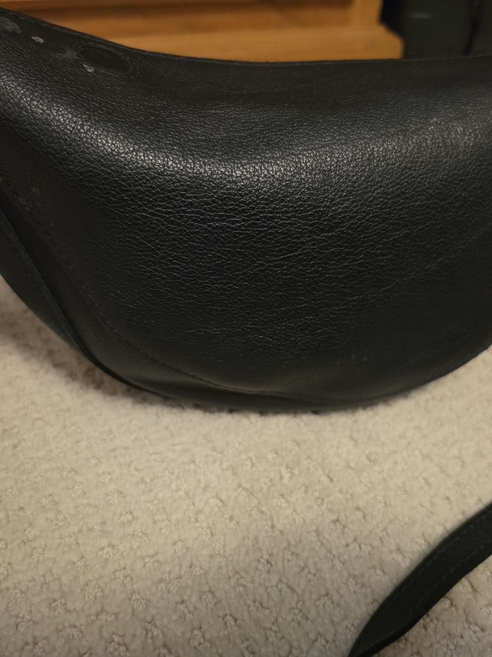 Sleek Black Leather Crossbody Bag for Women